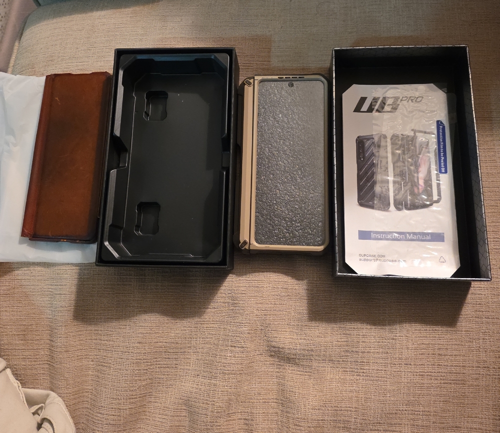 Heavy Duty Fold 5 2 Cases Luxerious Factory Leather Cases - Light Tan, Brown.